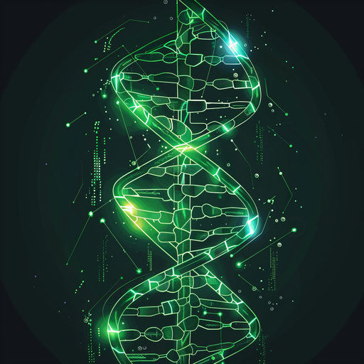 Technology-themed DNA tattoo sketch