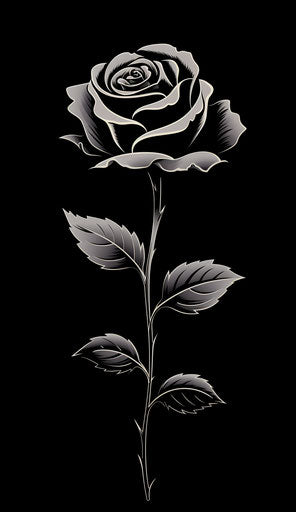Black rose in bold stencil style