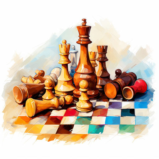 Board games illustration in Oil painting style, on white background