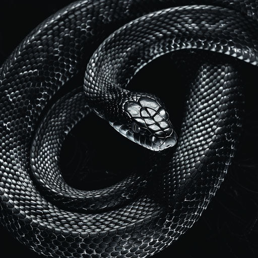 Garter snake in black and white