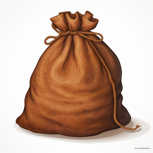 Sack illustration in the style of Chiaroscuro Art, on white background