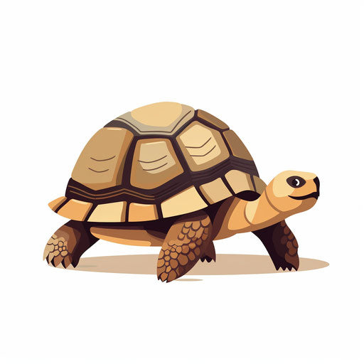 Tortoise illustration in Minimalist style, on white background