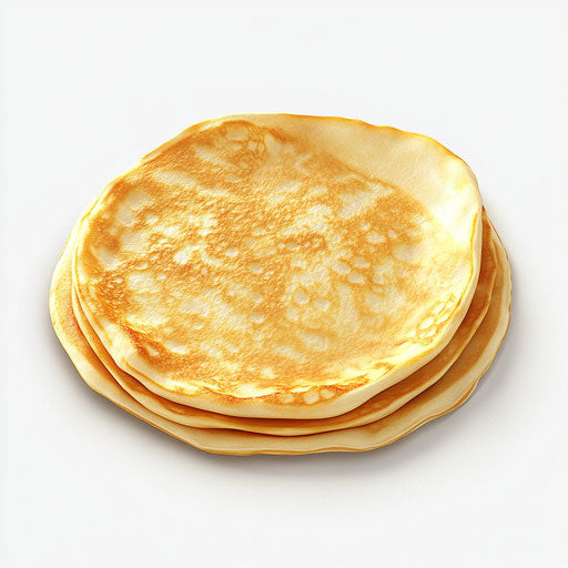 3D pancake in photo realistic style on flat white background