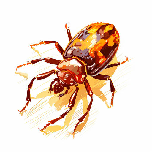 Tick clipart in the style of Oil painting, on a white background