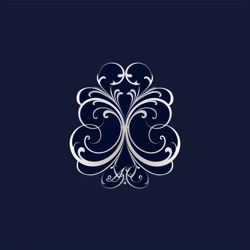 Classic monogram cool logo with navy blue background and timeless style
