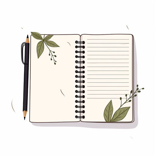 Minimalist diary illustration, on a white background