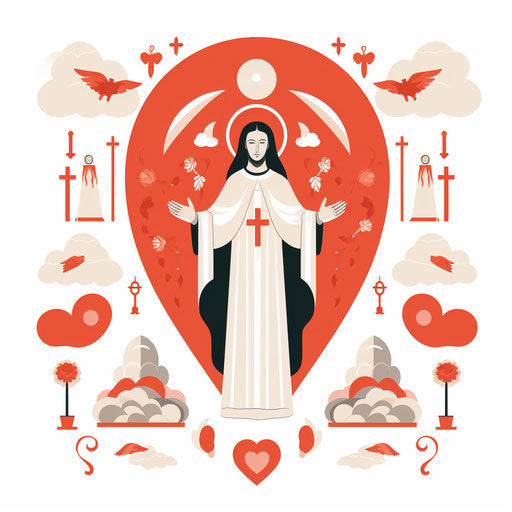 Catholic minimalist clip art on white background