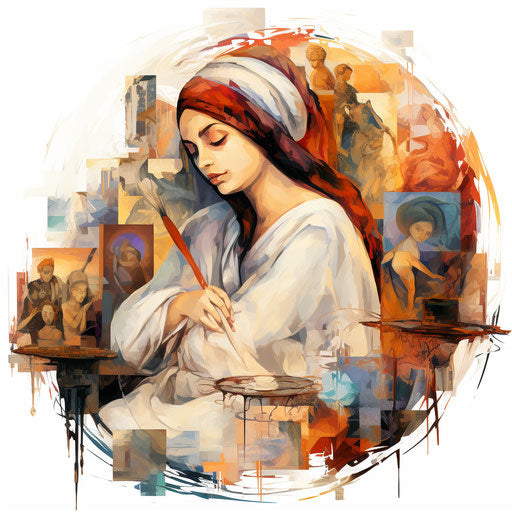 Culture clipart in the style of oil painting