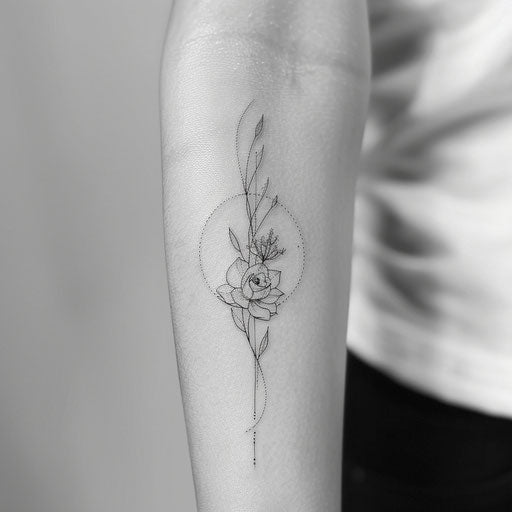 Minimalist flat tattoo sketch for 13 tattoo with clean lines and a subtle grey wash