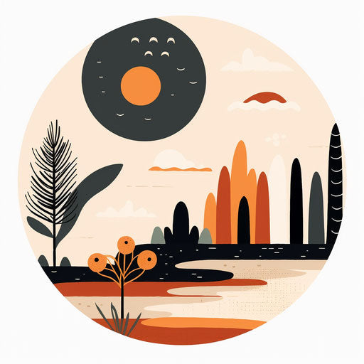 Rug pattern in the minimalist style, on white background