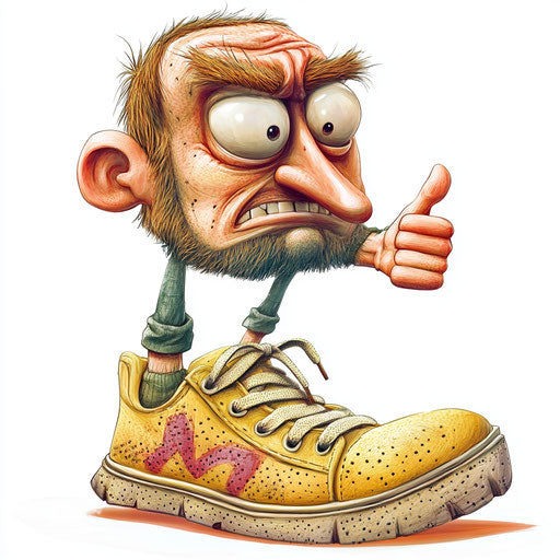 Flexible Shoes Caricature Clipart Files for Diverse Media