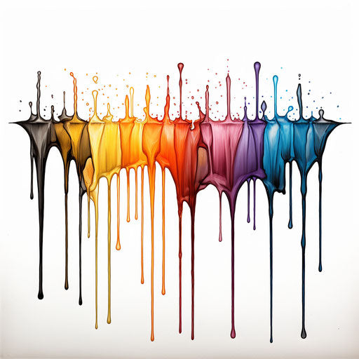 Drip drawing in the style of Chiaroscuro Art, on white background