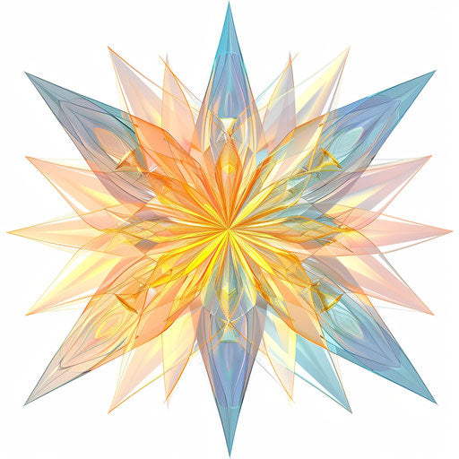 Star in PNG, light orange and light gold style, cartoonish elements, neogeo, light and flash