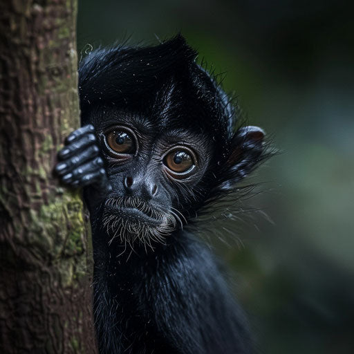 Curious spider monkey in natural habitat