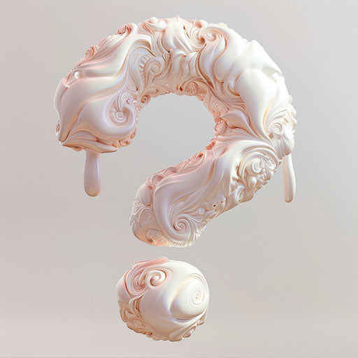 Realistic illustration of a question mark on white background