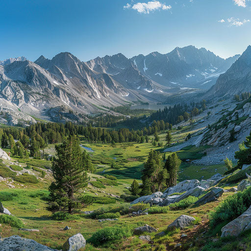 High-altitude meadow with whitebark pines