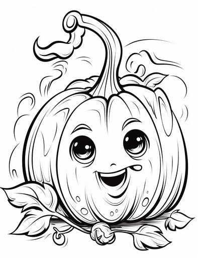 Adorable pumpkin coloring page with eyes