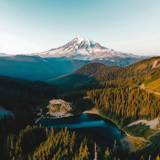 Sunset over Mount Rainier viewed from the north