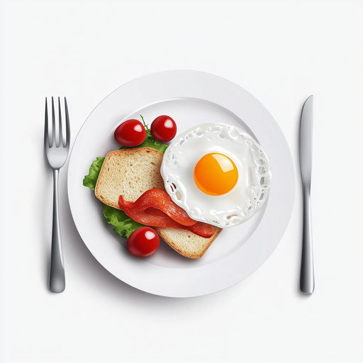 3D dinner in photo realistic style on flat white background