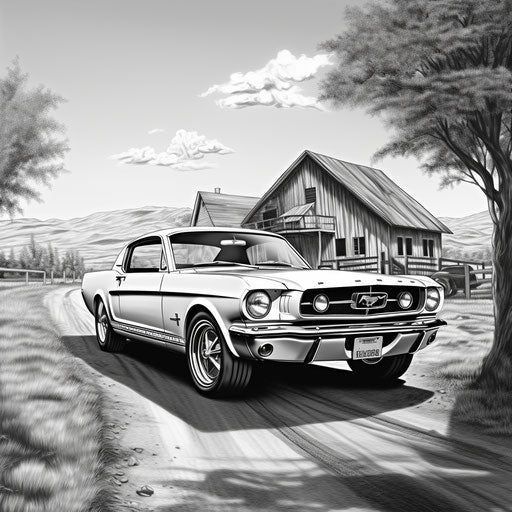 Vintage coloring page of a sports car