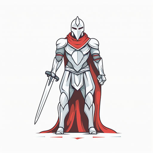 Minimalist warrior clipart on white background