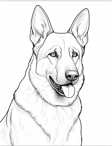 German shepherd coloring page