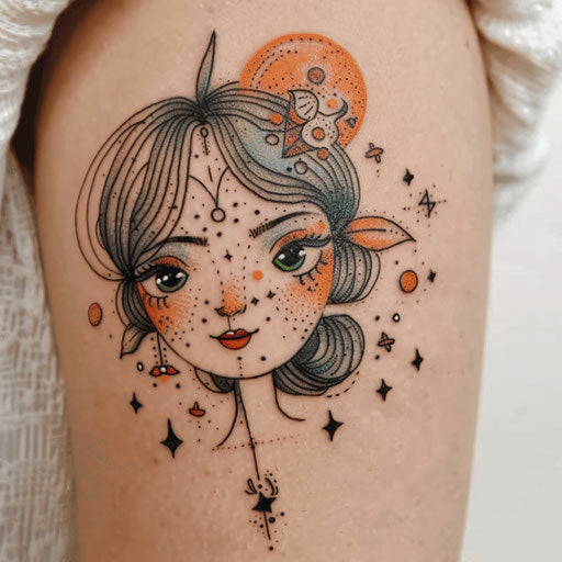 Freckle tattoos with whimsical themes