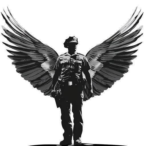 Police officer clipart with detailed wings
