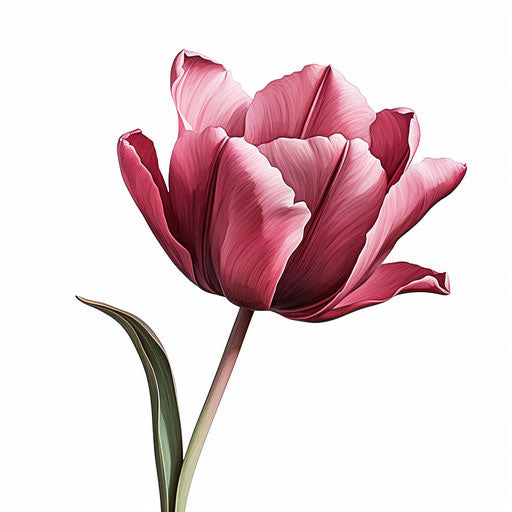 Tulip clipart in the style of Chiaroscuro Art, on white background