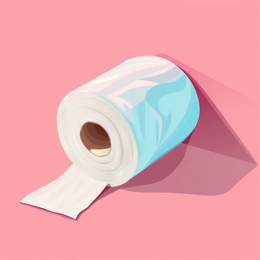 Toilet paper clipart in photo realistic style with flat random color background