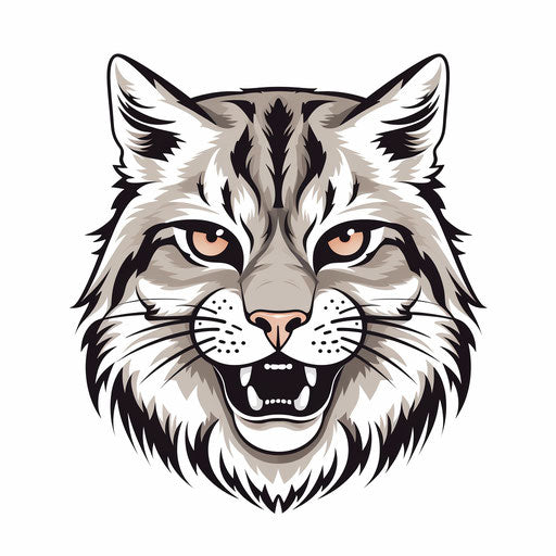 Wildcat artwork in Minimalist style, on white background
