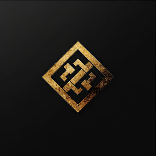Luxury construction logo with gold accents on black background