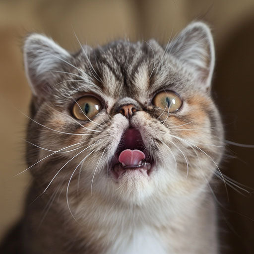 Exotic shorthair cat meowing