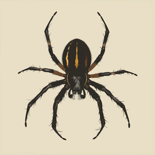 Realistic spider on flat cream background