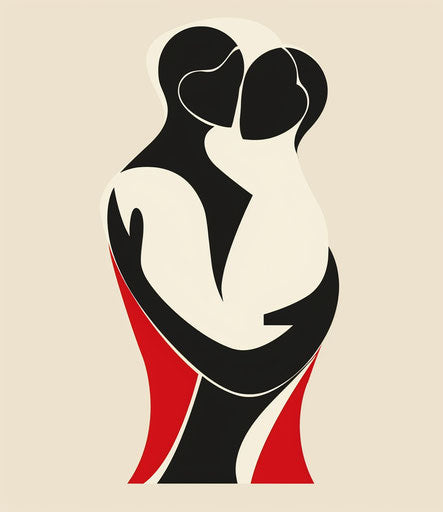 A man hugging another person in the hand