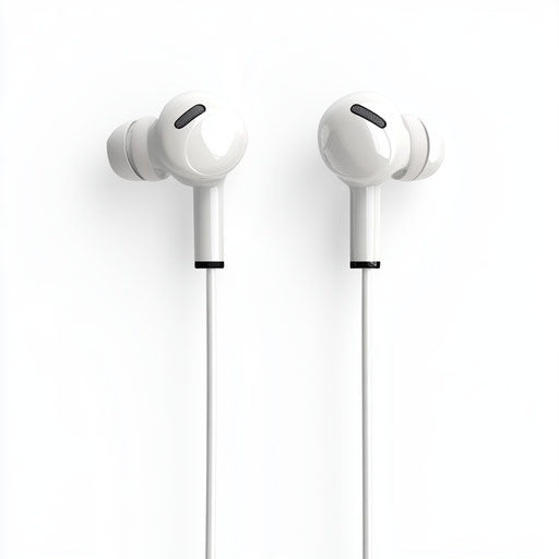 Realistic depiction of Earbuds, high-res, isolated