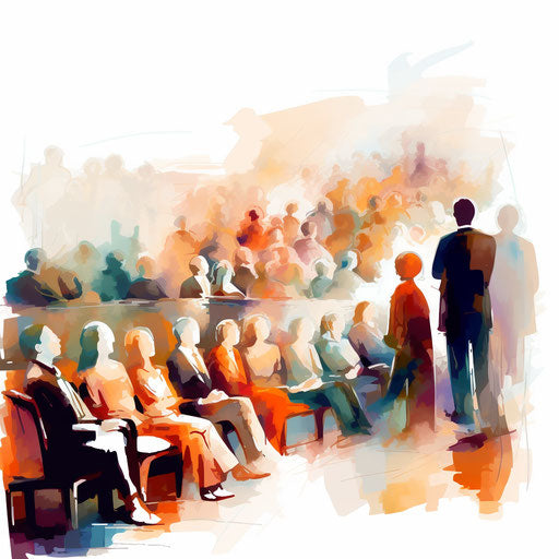 Audience clipart in the style of Impressionistic Art