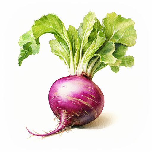 Turnip clipart in the style of oil painting, on a white background