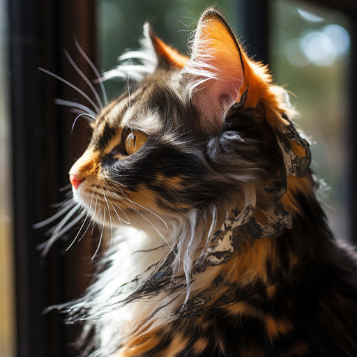 Calico cat sideview