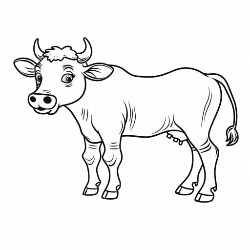 Cow outline for coloring book page