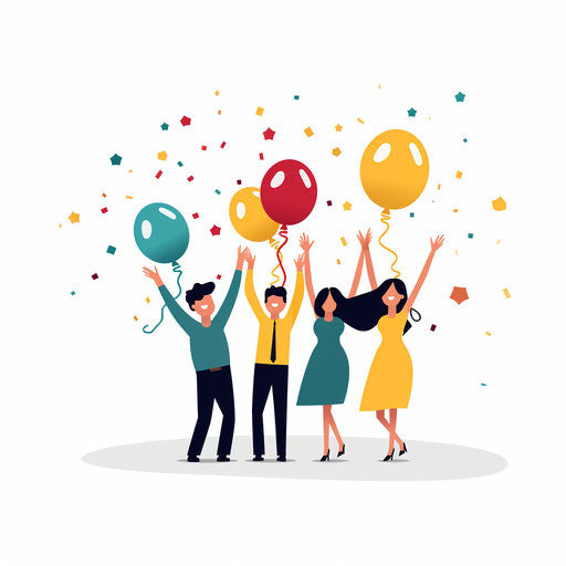 Minimalist style celebration illustration on white background