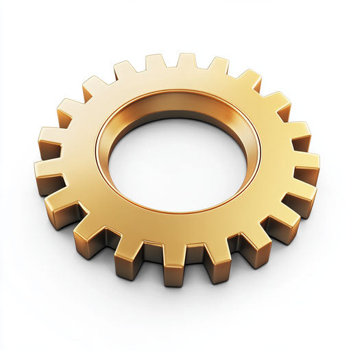 3D Gear Icon on Flat White Background