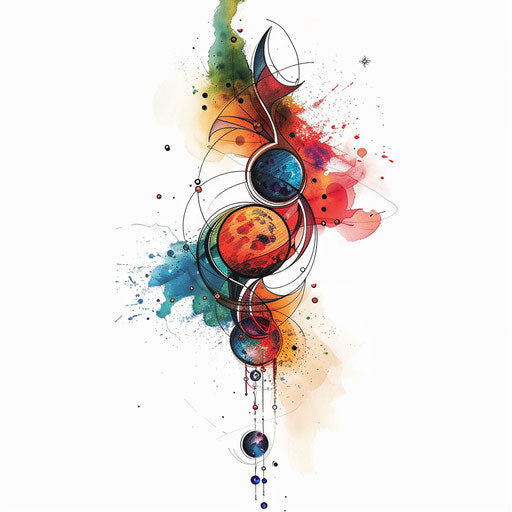 Unalome tattoo inspired by space and sci-fi