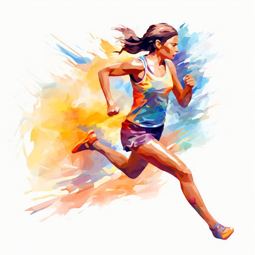 Running clipart in the style of Impressionistic Art, on a white background