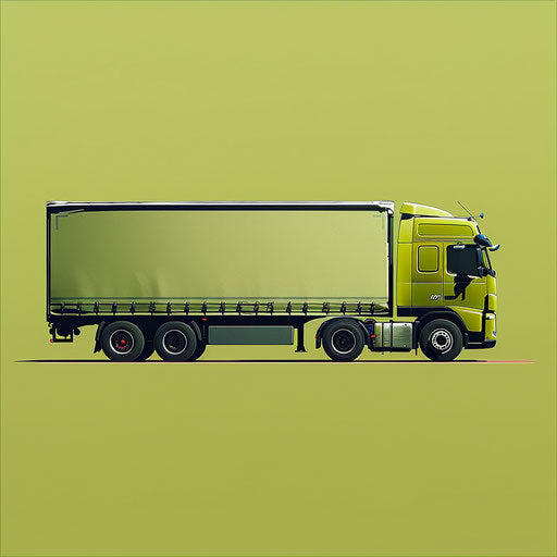 Lorry clipart in a photo realistic style against flat background