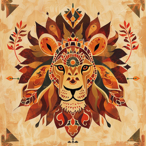 Folk art tattoo sketch of the Lion of Judah