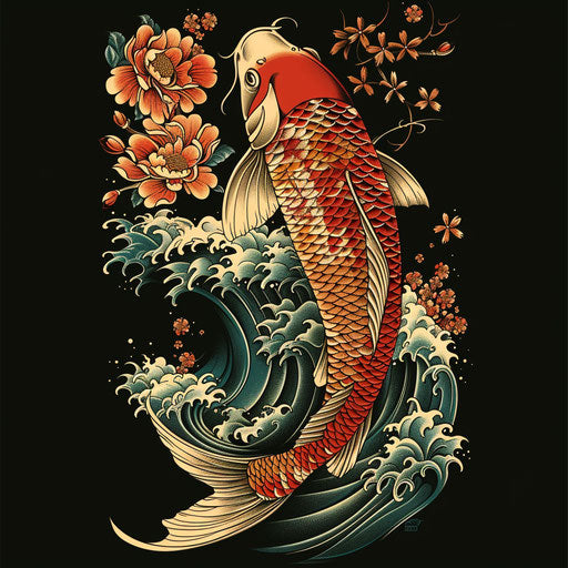 Koi fish swimming upstream