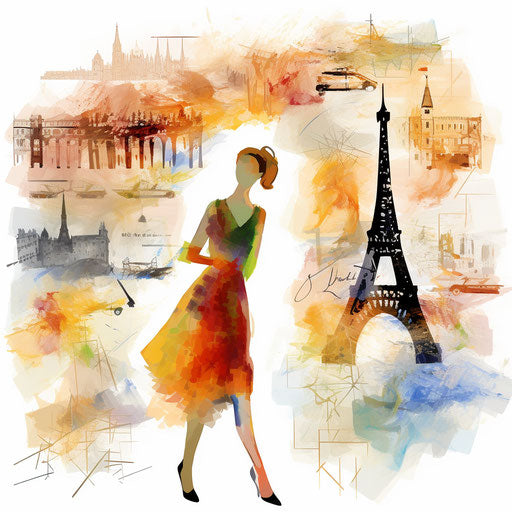 Impressionistic Art: Vocabulary Clipart on White Background