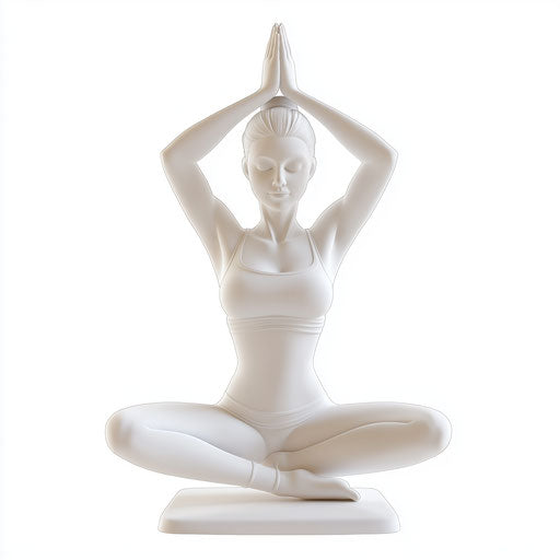 3D yoga in photo realistic style on flat white background, isolated clipart