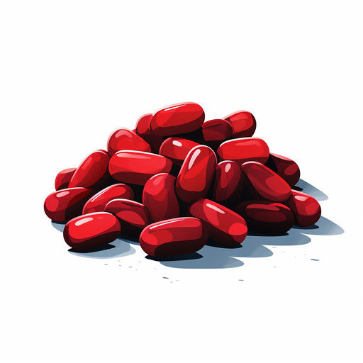 Pill illustration in the style of Chiaroscuro Art on white background